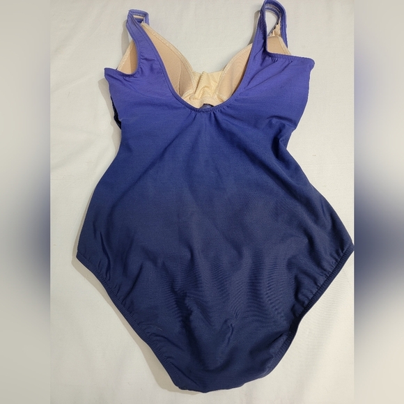 Lands' End V-Neck Wrap Slendersuit Tummy Control Swimsuit Size 10 - Picture 8 of 10